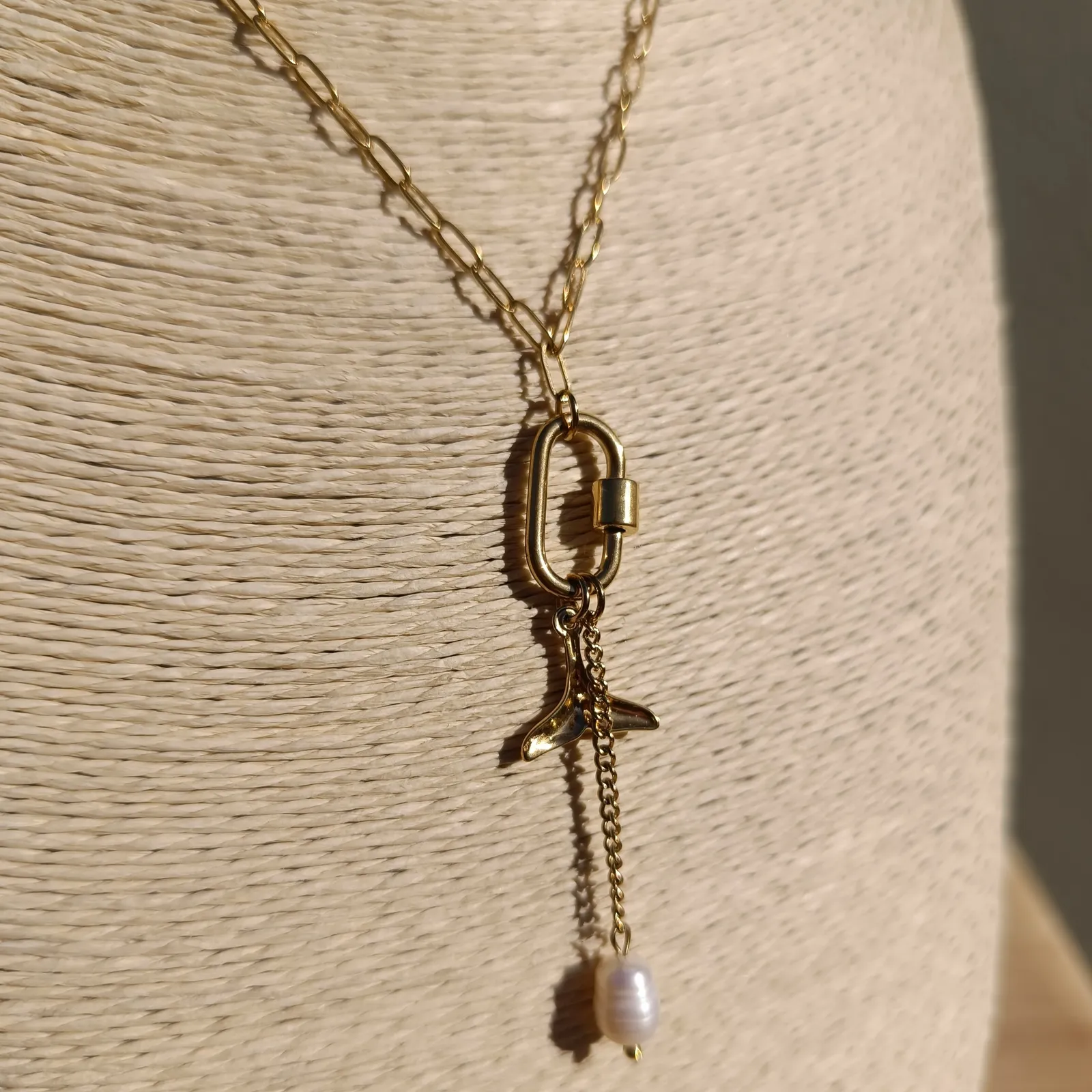 Κολιέ "Ocean Charm" τύπου Γραβάτα από Επιχρυσωμένο Ατσάλι