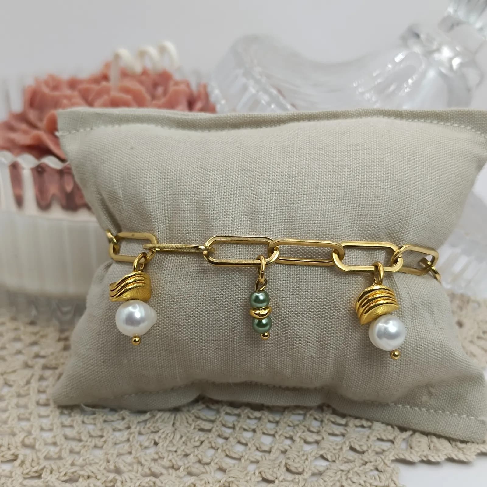 Βραχιόλι «Dangle Charms» – Επιχρυσωμένος Ορείχαλκος
