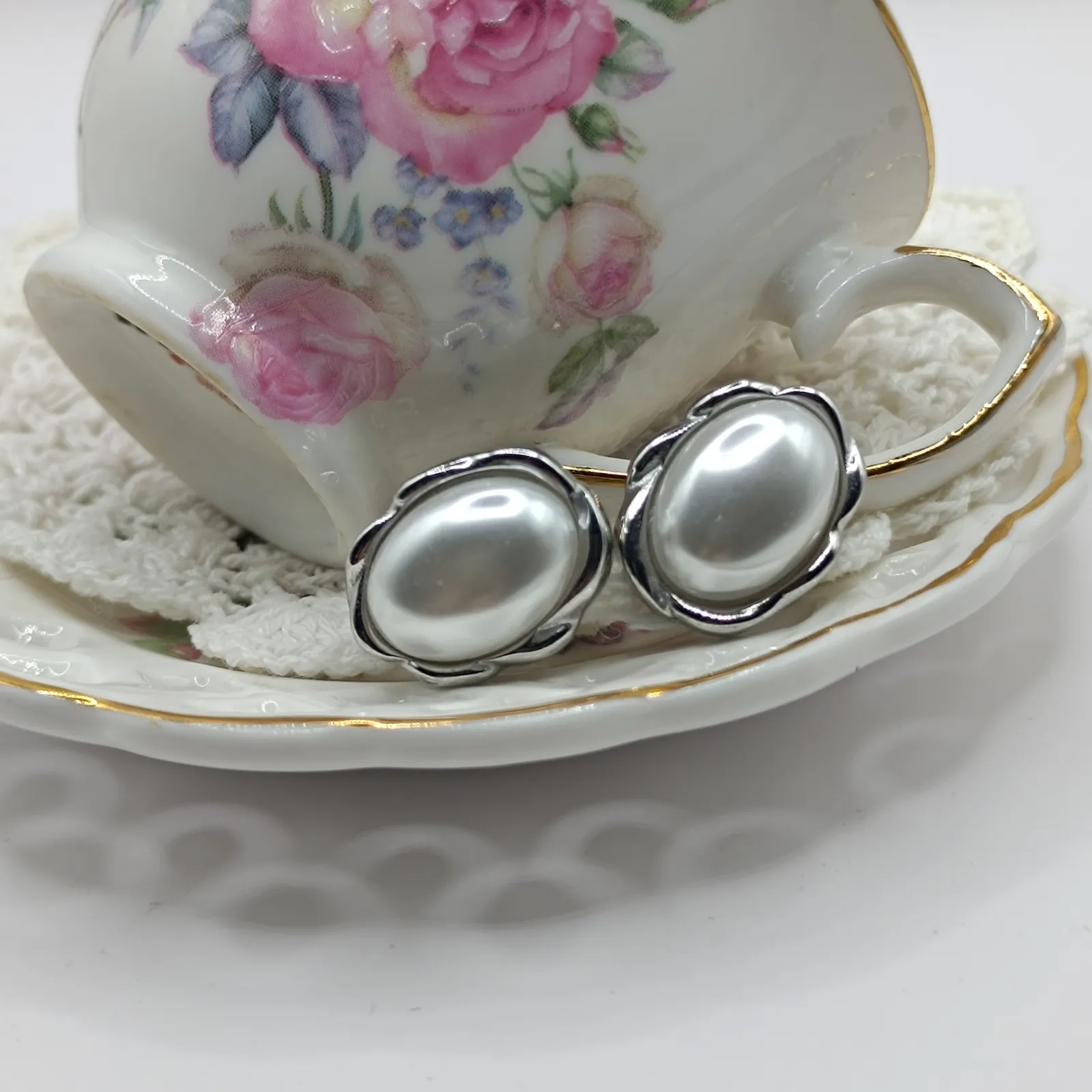 Σκουλαρίκια «Silver Pearl Clips»