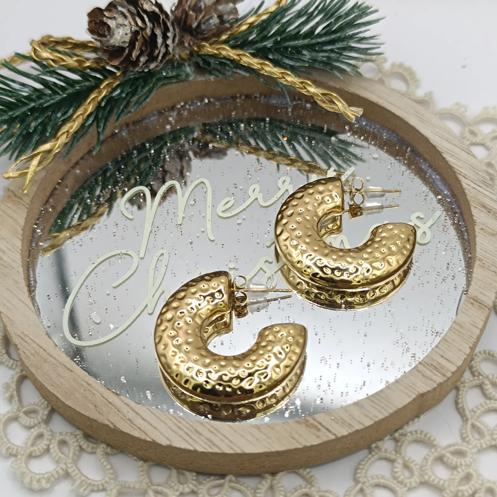 Σκουλαρίκια «Golden Chunky Hoops»