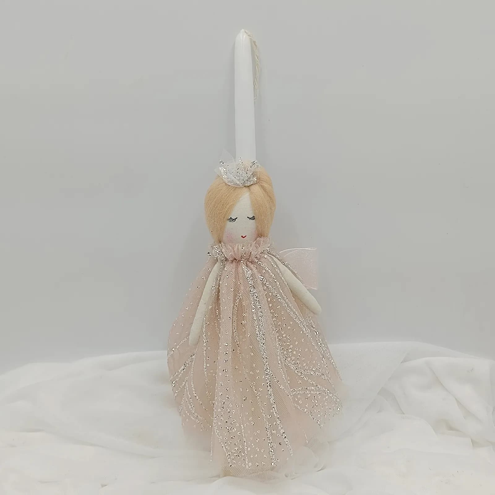Χειροποίητη Πασχαλινή Λαμπάδα "Golden Star Doll"